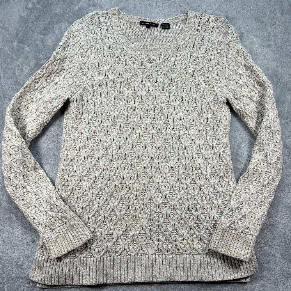JEANNE PIERRE Women's Textured Knit Sweater - Cream